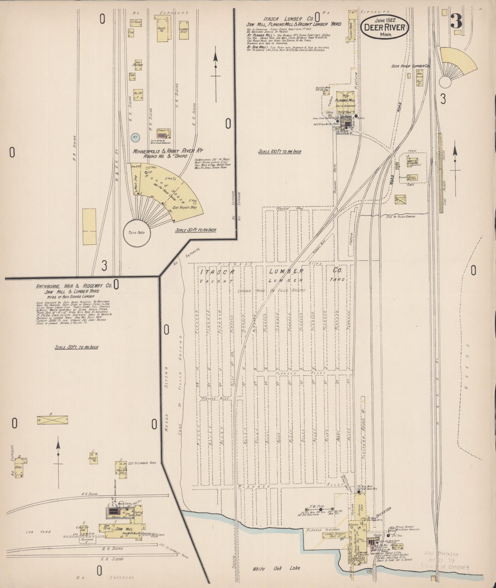 Sanborn Fire Insurance Map from Deer River, Itasca County, Minnesota (1922), Sheet #0003 - Historic Sanborn Fire Insurance Map Print, vintage old map wall art, antique decor, genealogy gift, Minnesota Minnesota map