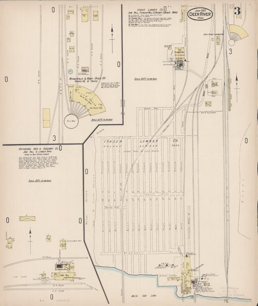 Sanborn Fire Insurance Map from Deer River, Itasca County, Minnesota (1922), Sheet #0003 - Historic Sanborn Fire Insurance Map Print, vintage old map wall art, antique decor, genealogy gift, Minnesota Minnesota map