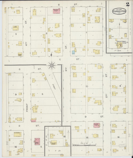 Sanborn Fire Insurance Map from Forreston, Ogle County, Illinois (1893), Sheet #0002 - Historic Sanborn Fire Insurance Map Print, vintage old map wall art, antique decor, genealogy gift, Illinois Illinois map