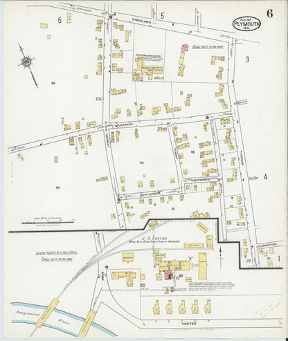 Sanborn Fire Insurance Map from Plymouth, Grafton County, New Hampshire (1918), Sheet #0006 - Complete Map Set gallery image, historic Sanborn map, vintage wall art, New Hampshire New Hampshire