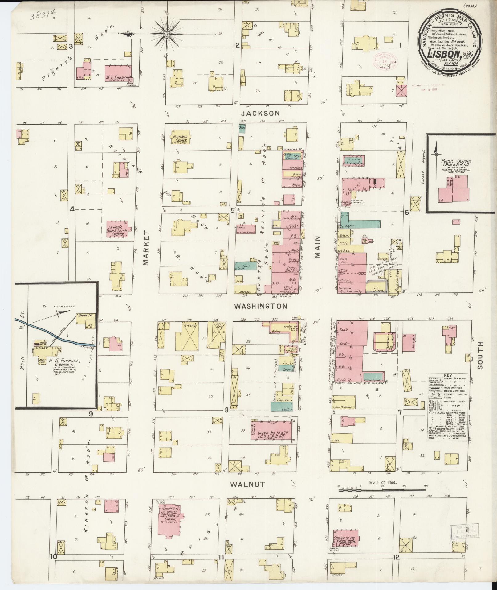 Sanborn Fire Insurance Map from Lisbon, Linn County, Iowa. (1894) – Map View