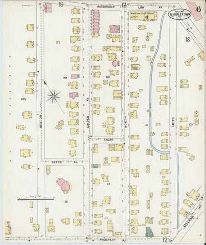 Sanborn Fire Insurance Map from Middletown, Orange County, New York (1897), Sheet #0006 - Complete Map Set gallery image, historic Sanborn map, vintage wall art, New York New York