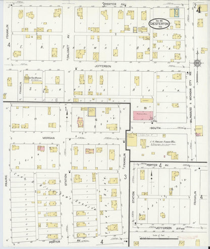 Sanborn Fire Insurance Map from Chesterton, Porter County, Indiana (1912), Sheet #0004 - Historic Sanborn Fire Insurance Map Print, vintage old map wall art, antique decor, genealogy gift, Indiana Indiana map