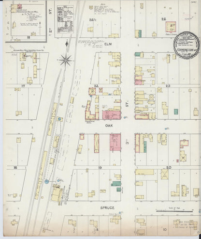 Sanborn Fire Insurance Map from Farmington, Dakota County, Minnesota (1891), Sheet #0001 - Historic Sanborn Fire Insurance Map Print, vintage old map wall art, antique decor, genealogy gift, Minnesota Minnesota map