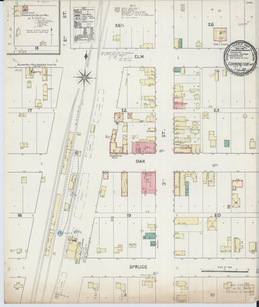 Sanborn Fire Insurance Map from Farmington, Dakota County, Minnesota (1891), Sheet #0001 - Historic Sanborn Fire Insurance Map Print, vintage old map wall art, antique decor, genealogy gift, Minnesota Minnesota map