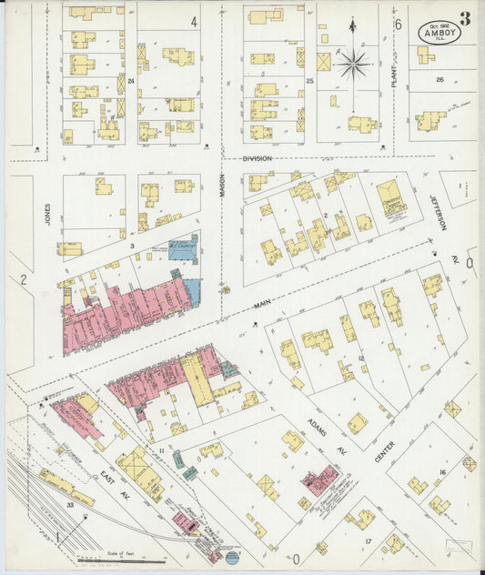 Sanborn Fire Insurance Map from Amboy, Lee County, Illinois (1902), Sheet #0003 - Historic Sanborn Fire Insurance Map Print, vintage old map wall art, antique decor, genealogy gift, Illinois Illinois map