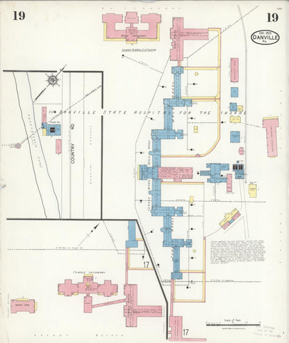 Sanborn Fire Insurance Map from Danville, Montour County, Pennsylvania (1923), Sheet #0019 - Historic Sanborn Fire Insurance Map Print, vintage old map wall art, antique decor, genealogy gift, Pennsylvania Pennsylvania map