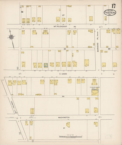 Sanborn Fire Insurance Map from Frostburg, Allegany County, Maryland (1922), Sheet #0017 - Complete Map Set gallery image, historic Sanborn map, vintage wall art, Maryland Maryland