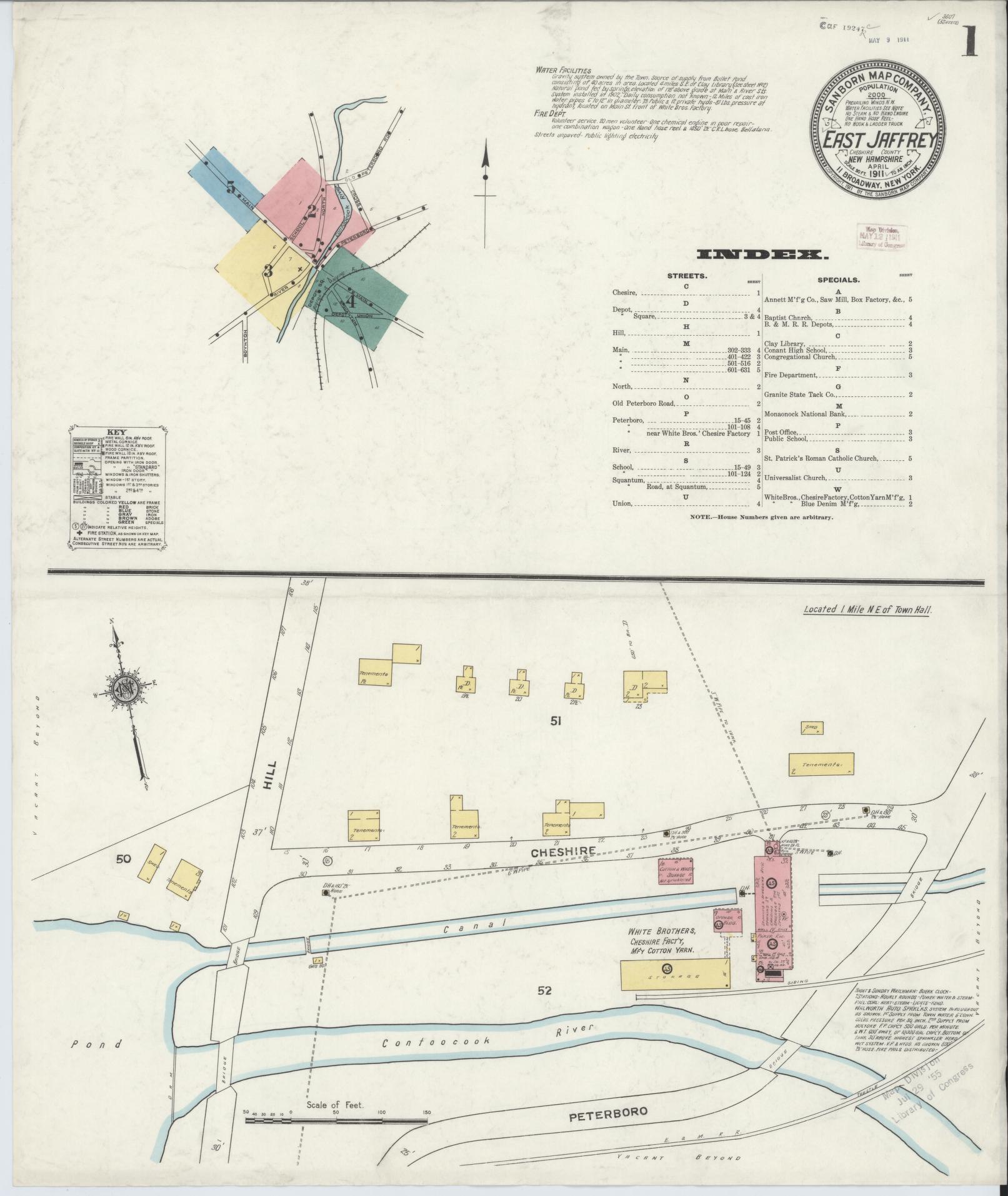 Sanborn Fire Insurance Map from East Jaffrey, Cheshire County, New Hampshire. (1911) – Historic Sanborn Fire Insurance Map Print