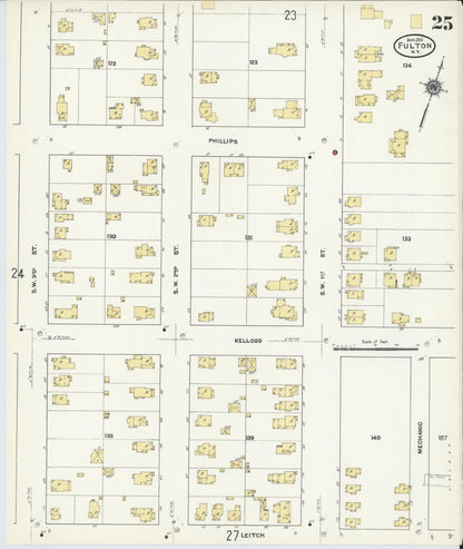 Sanborn Fire Insurance Map from Fulton, Oswego County, New York (1911), Sheet #0025 - Complete Map Set gallery image, historic Sanborn map, vintage wall art, New York New York