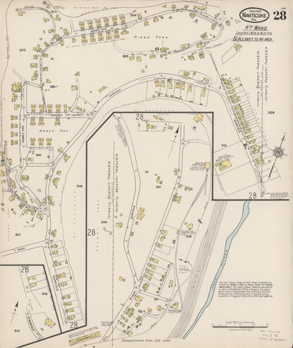 Sanborn Fire Insurance Map from Nanticoke, Luzerne County, Pennsylvania (1920), Sheet #0028 - Historic Sanborn Fire Insurance Map Print, vintage old map wall art, antique decor, genealogy gift, Pennsylvania Pennsylvania map