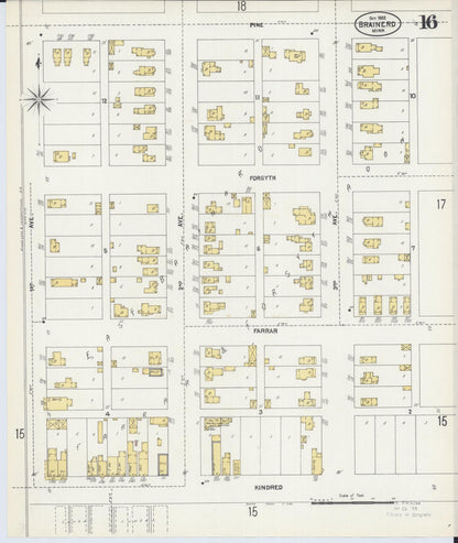 Sanborn Fire Insurance Map from Brainerd, Crow Wing County, Minnesota (1902), Sheet #0016 - Complete Map Set gallery image, historic Sanborn map, vintage wall art, Minnesota Minnesota