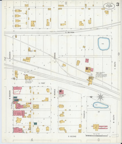 Sanborn Fire Insurance Map from Girard, Macoupin County, Illinois (1906), Sheet #0003 - Complete Map Set gallery image, historic Sanborn map, vintage wall art, Illinois Illinois