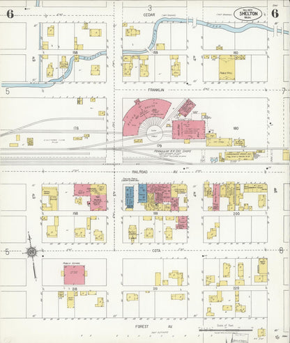 Sanborn Fire Insurance Map from Shelton, Mason County, Washington (1923), Sheet #0006 - Complete Map Set gallery image, historic Sanborn map, vintage wall art, Washington Washington