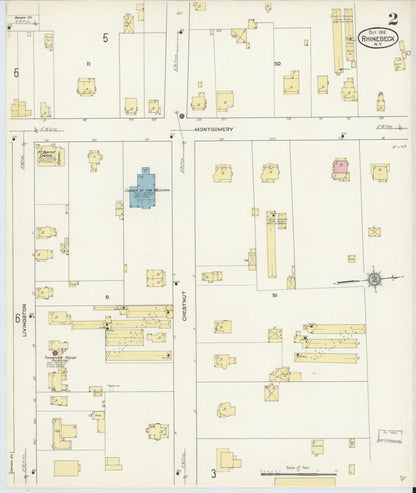 Sanborn Fire Insurance Map from Rhinebeck, Dutchess County, New York (1912), Sheet #0002 - Complete Map Set gallery image, historic Sanborn map, vintage wall art, New York New York
