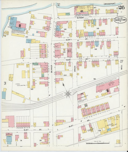 Sanborn Fire Insurance Map from Norristown, Montgomery County, Pennsylvania (1902), Sheet #0026 - Complete Map Set gallery image, historic Sanborn map, vintage wall art, Pennsylvania Pennsylvania
