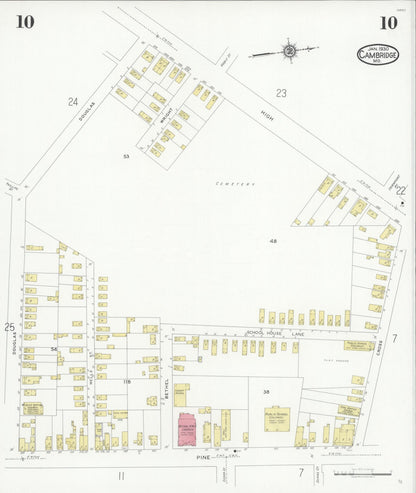 Sanborn Fire Insurance Map from Cambridge, Dorchester County, Maryland (1930), Sheet #0010 - Complete Map Set gallery image, historic Sanborn map, vintage wall art, Maryland Maryland