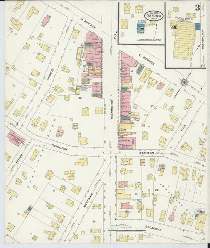 Sanborn Fire Insurance Map from Oxford, Oakland County, Michigan (1903), Sheet #0003 - Complete Map Set gallery image, historic Sanborn map, vintage wall art, Michigan Michigan