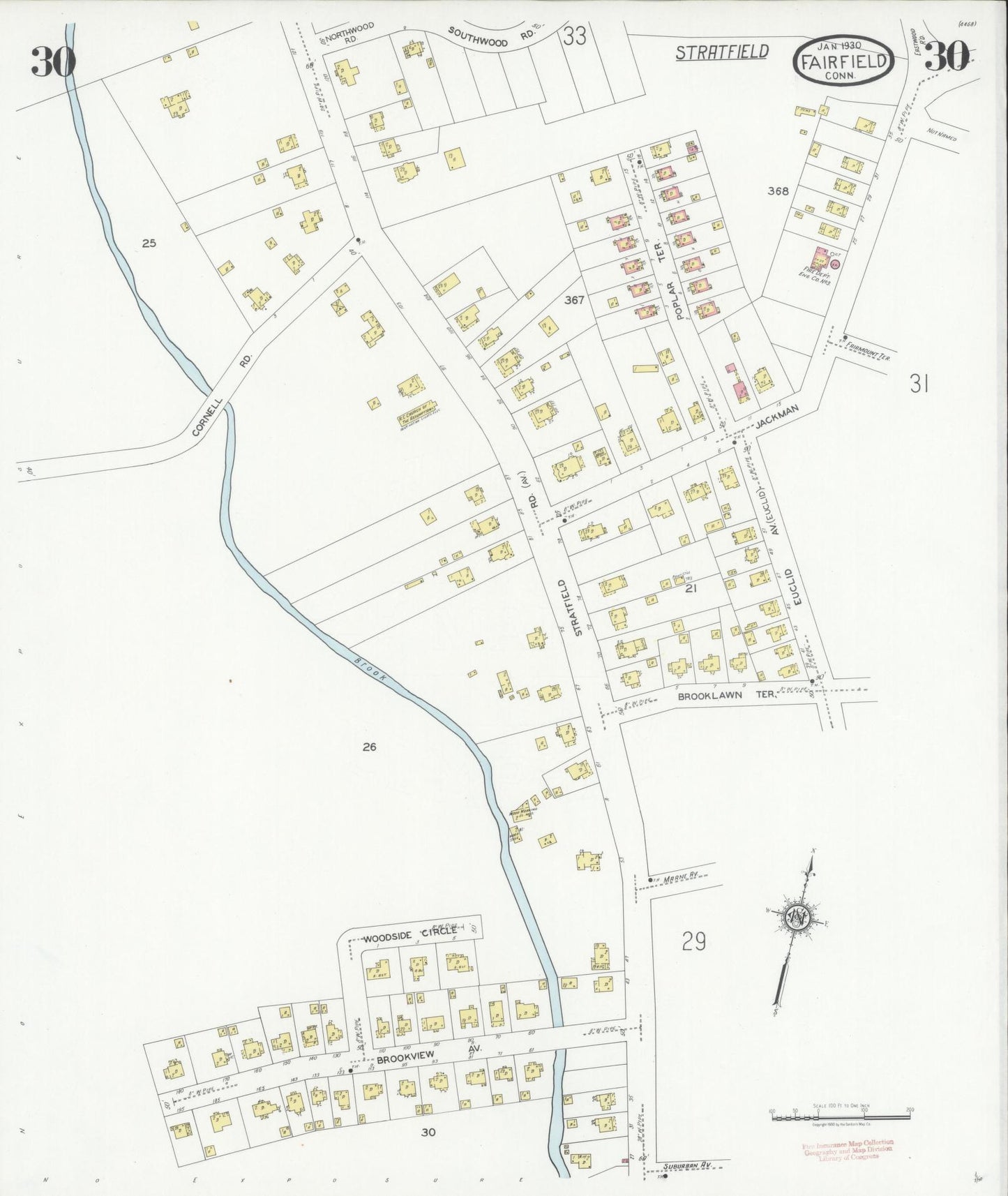 Sanborn Fire Insurance Map from Fairfield, Fairfield County, Connecticut (1930), Sheet #0030 - Complete Map Set gallery image, historic Sanborn map, vintage wall art, Connecticut Connecticut