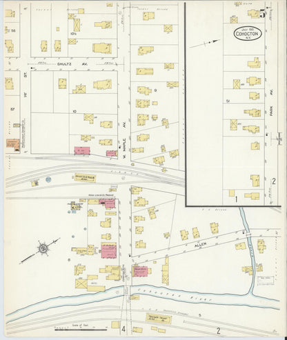 Sanborn Fire Insurance Map from Cohocton, Steuben County, New York (1913), Sheet #0005 - Complete Map Set gallery image, historic Sanborn map, vintage wall art, New York New York