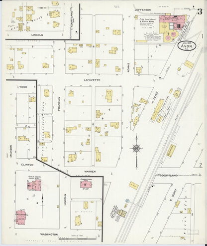 Sanborn Fire Insurance Map from Avon, Fulton County, Illinois (1912), Sheet #0003 - Historic Sanborn Fire Insurance Map Print, vintage old map wall art, antique decor, genealogy gift, Illinois Illinois map