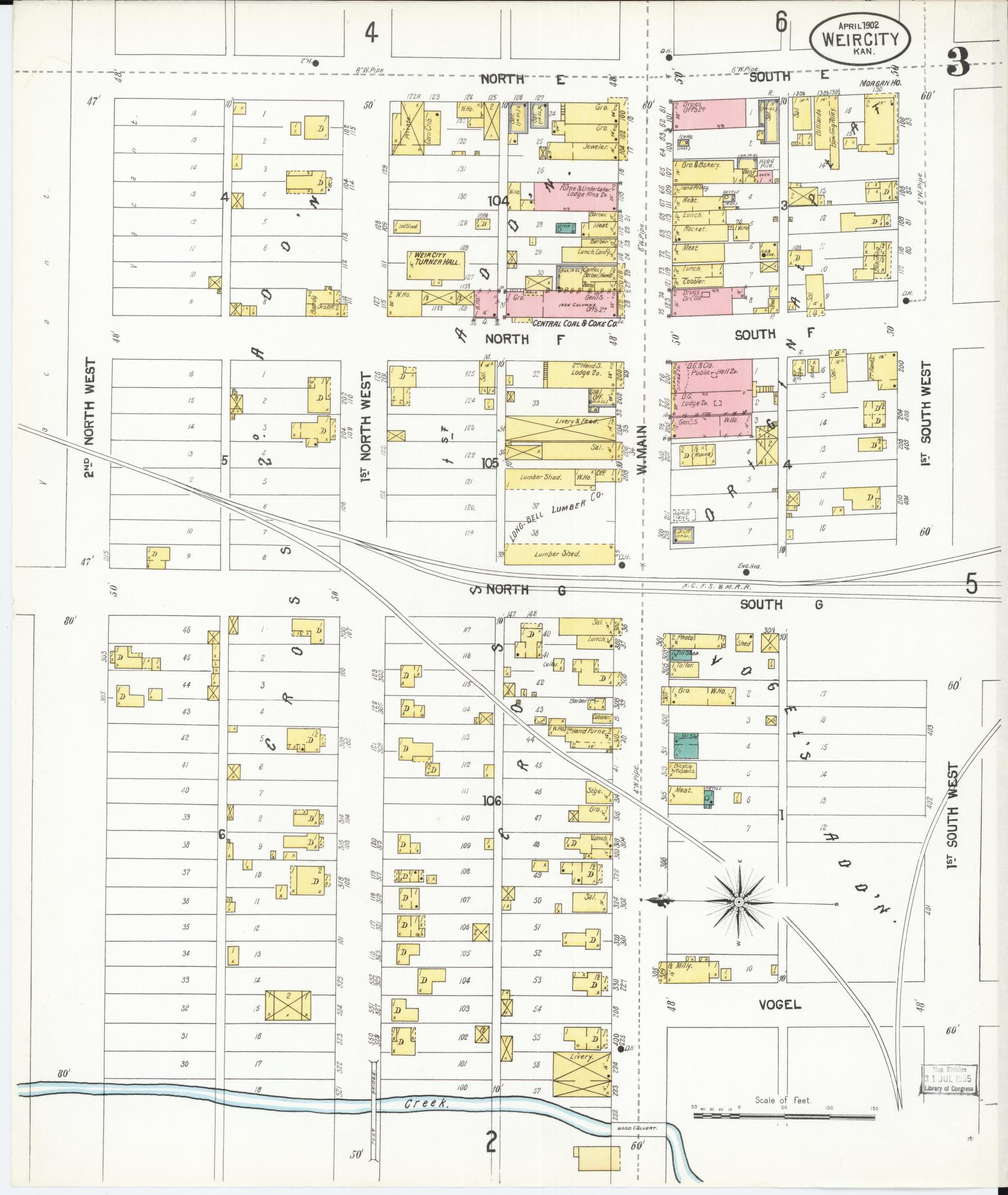 Sanborn Fire Insurance Map from Weir, Cherokee County, Kansas (1902), Sheet #0003 - Complete Map Set gallery image, historic Sanborn map, vintage wall art, Kansas Kansas