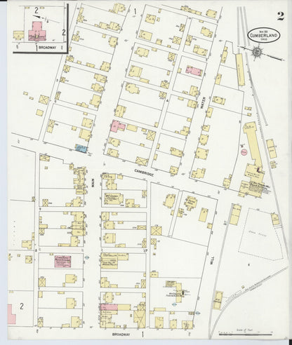 Sanborn Fire Insurance Map from Cumberland, Guernsey County, Ohio (1911), Sheet #0002 - Historic Sanborn Fire Insurance Map Print, vintage old map wall art, antique decor, genealogy gift, Ohio Ohio map