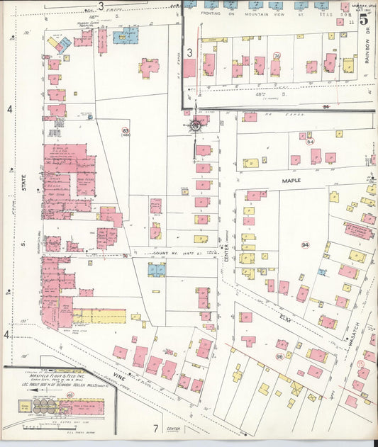 Sanborn Fire Insurance Map from Murray, Salt Lake County, Utah (1942), Sheet #0005 - Historic Sanborn Fire Insurance Map Print, vintage old map wall art, antique decor, genealogy gift, Utah Utah map