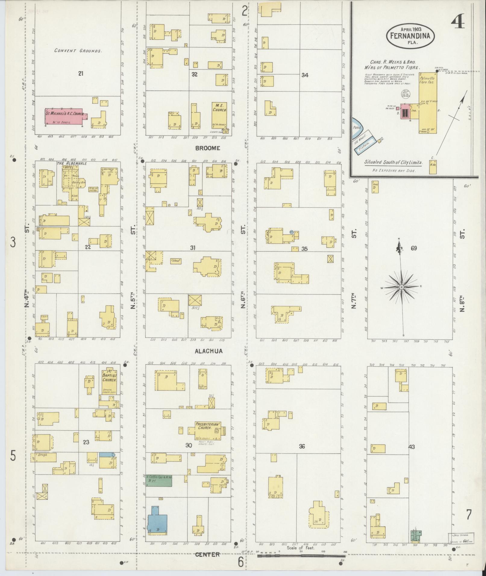 Sanborn Fire Insurance Map from Fernandina, Nassau County, Florida ...