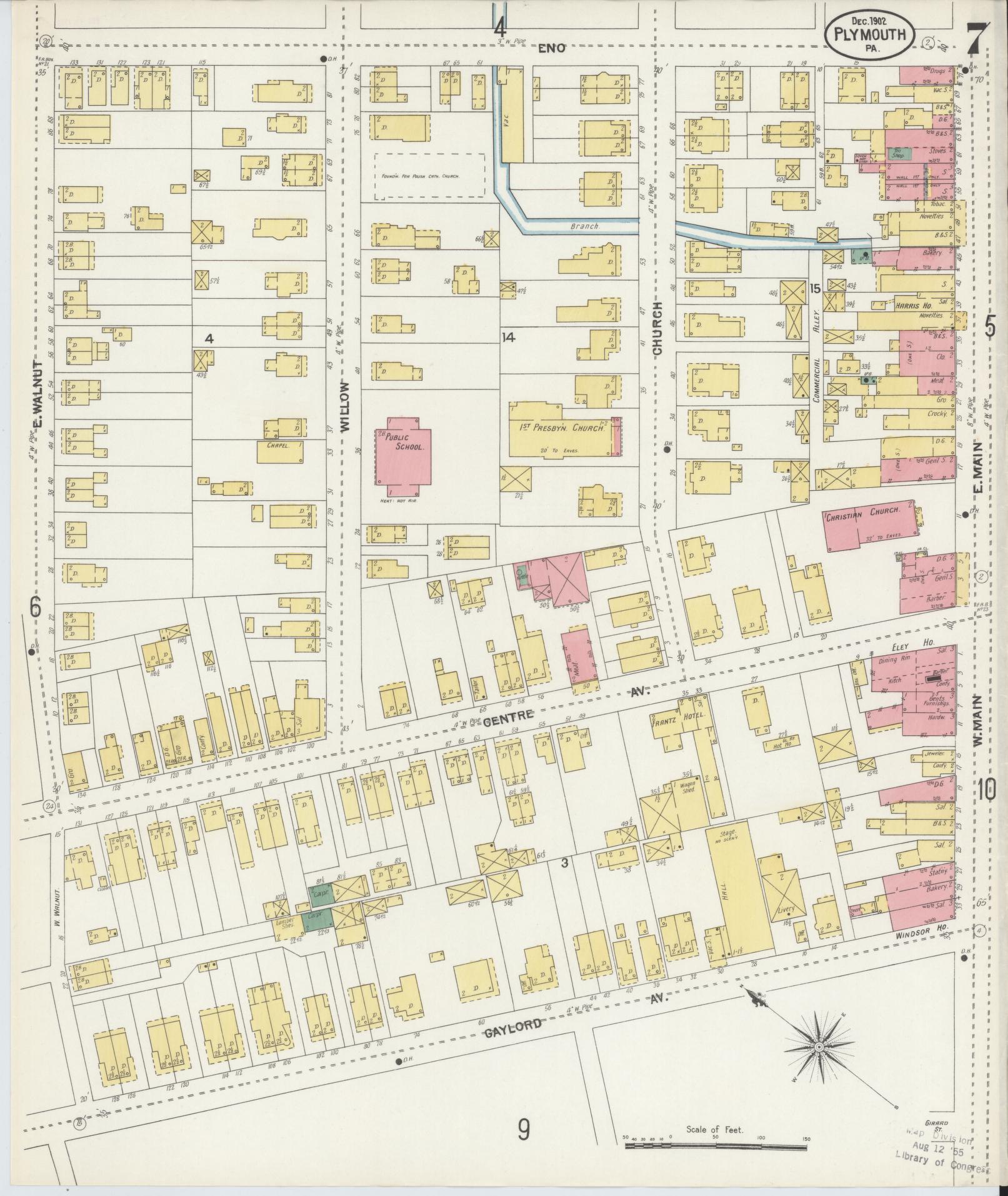 Sanborn Fire Insurance Map from Plymouth, Luzerne County, Pennsylvania (1902), Sheet #0007 - Complete Map Set gallery image, historic Sanborn map, vintage wall art, Pennsylvania Pennsylvania