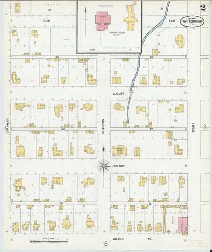 Sanborn Fire Insurance Map from Whitewright, Grayson County, Texas (1900), Sheet #0002 - Complete Map Set gallery image, historic Sanborn map, vintage wall art, Texas Texas