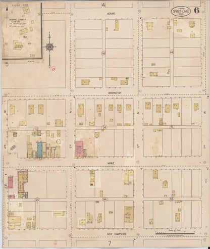 Sanborn Fire Insurance Map from Spirit Lake, Kootenai County, Idaho (1932), Sheet #0006 - Complete Map Set gallery image, historic Sanborn map, vintage wall art, Idaho Idaho