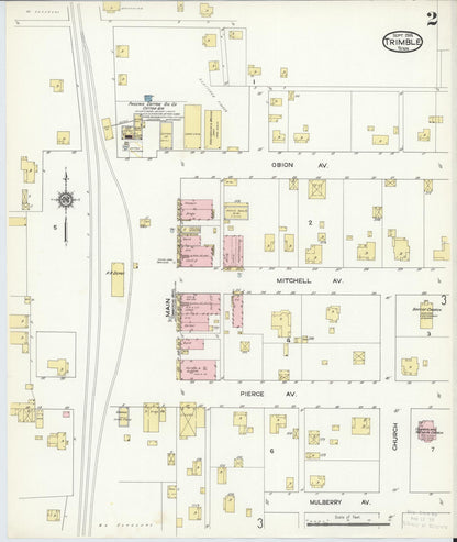 Sanborn Fire Insurance Map from Trimble, Dyer County, Tennessee (1914), Sheet #0002 - Complete Map Set gallery image, historic Sanborn map, vintage wall art, Tennessee Tennessee