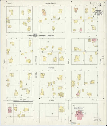 Sanborn Fire Insurance Map from Kasson, Dodge County, Minnesota (1914), Sheet #0003 - Complete Map Set gallery image, historic Sanborn map, vintage wall art, Minnesota Minnesota