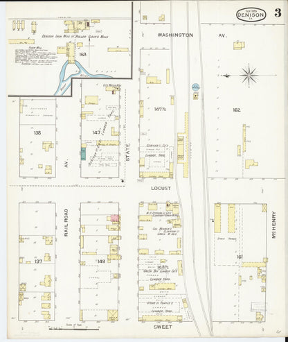 Sanborn Fire Insurance Map from Denison, Crawford County, Iowa (1893), Sheet #0003 - Historic Sanborn Fire Insurance Map Print