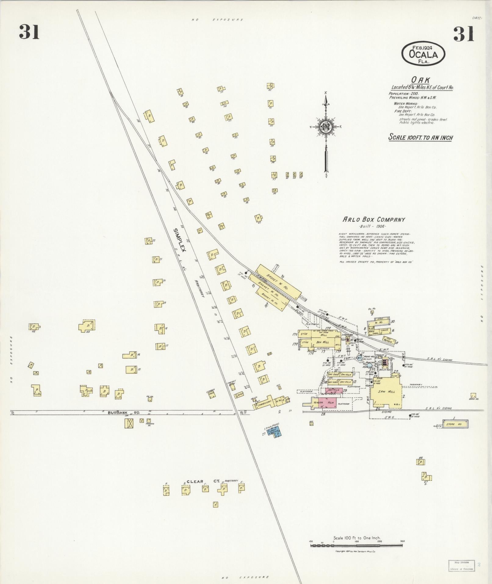 Sanborn Fire Insurance Map from Ocala, Marion County, Florida (1924), Sheet #0031 - Complete Map Set gallery image, historic Sanborn map, vintage wall art, Florida Florida