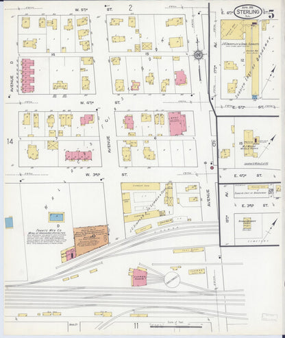 Sanborn Fire Insurance Map from Sterling, Whiteside County, Illinois (1916), Sheet #0005 - Complete Map Set gallery image, historic Sanborn map, vintage wall art, Illinois Illinois