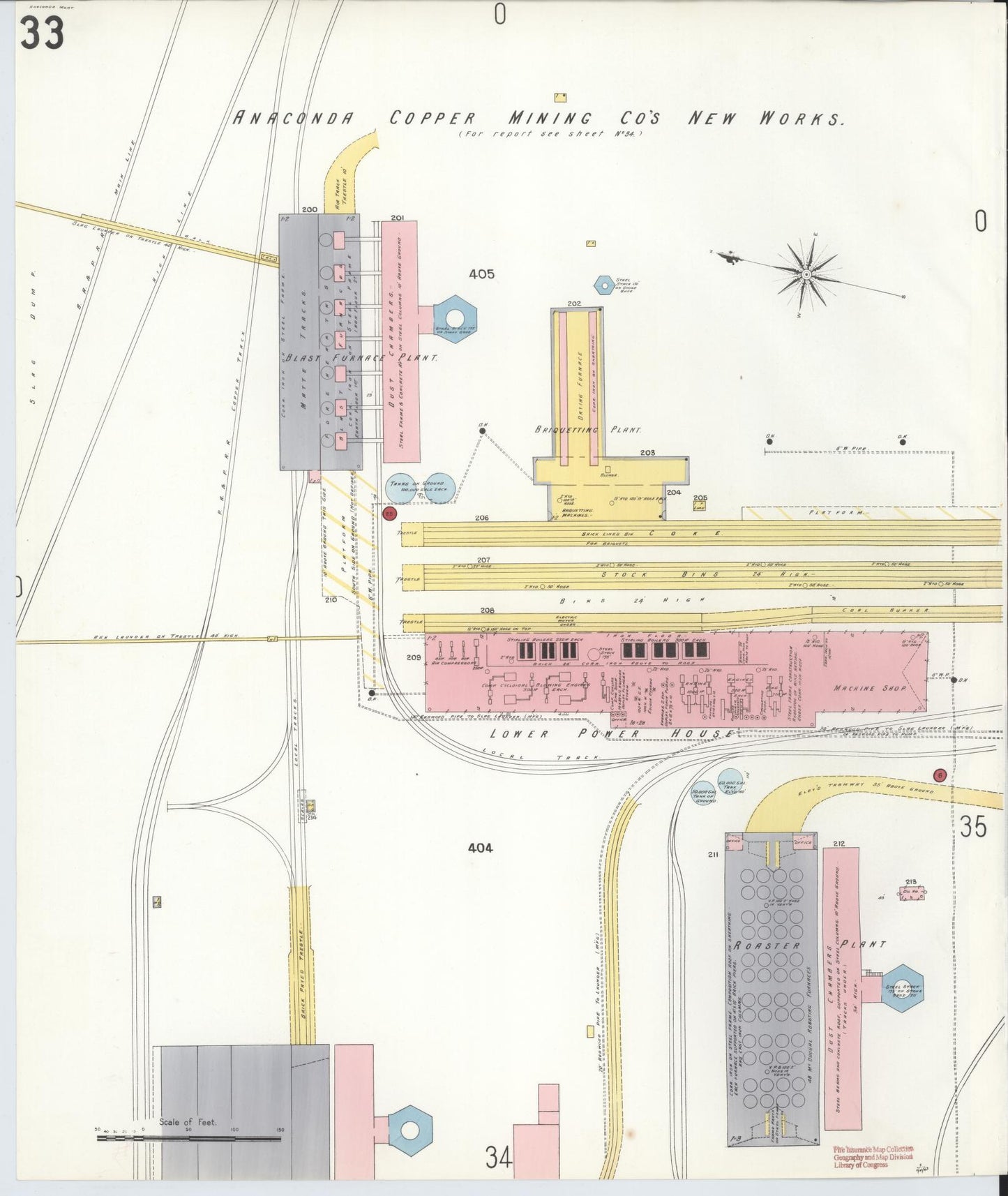 Sanborn Fire Insurance Map from Anaconda, Deer Lodge County, Montana (1903), Sheet #0033 - Complete Map Set gallery image, historic Sanborn map, vintage wall art, Montana Montana
