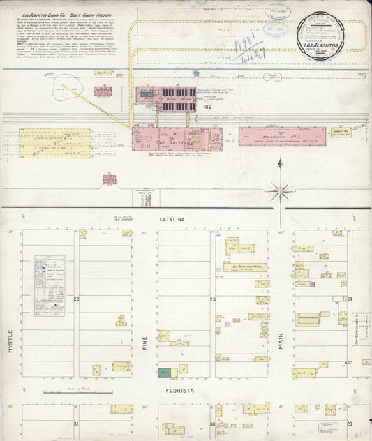 Sanborn Fire Insurance Map from Los Alamitos, Orange County, California (1898), Sheet #0001 - Historic Sanborn Fire Insurance Map Print, vintage old map wall art, antique decor, genealogy gift, California California map