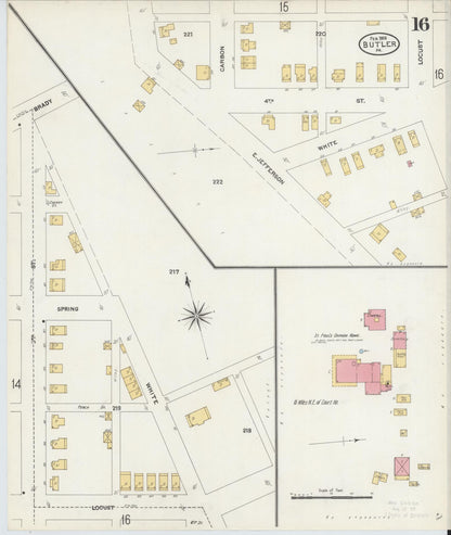 Sanborn Fire Insurance Map from Butler, Butler County, Pennsylvania (1906), Sheet #0016 - Complete Map Set gallery image, historic Sanborn map, vintage wall art, Pennsylvania Pennsylvania
