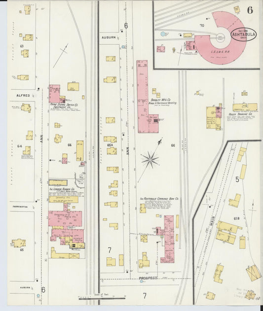 Sanborn Fire Insurance Map from Ashtabula, Ashtabula County, Ohio (1898), Sheet #0006 - Historic Sanborn Fire Insurance Map Print, vintage old map wall art, antique decor, genealogy gift, Ohio Ohio map
