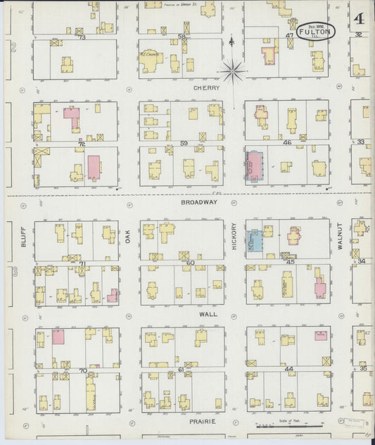 Sanborn Fire Insurance Map from Fulton, Whiteside County, Illinois (1892), Sheet #0004 - Historic Sanborn Fire Insurance Map Print, vintage old map wall art, antique decor, genealogy gift, Illinois Illinois map