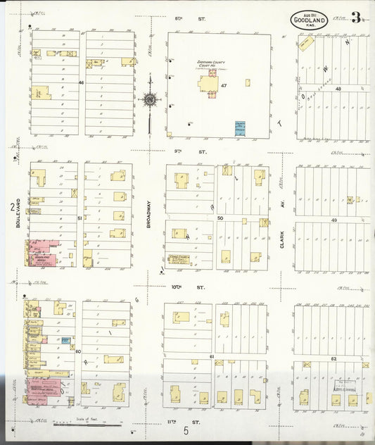 Sanborn Fire Insurance Map from Goodland, Sherman County, Kansas (1911), Sheet #0003 - Historic Sanborn Fire Insurance Map Print, vintage old map wall art, antique decor, genealogy gift, Kansas Kansas map