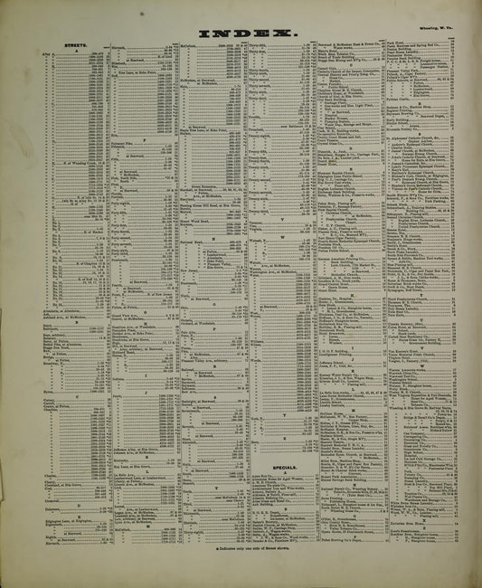 Sanborn Fire Insurance Map from Wheeling, Ohio County, West Virginia (1902), Sheet #0001 - Historic Sanborn Fire Insurance Map Print, vintage old map wall art, antique decor, genealogy gift, West Virginia West Virginia map