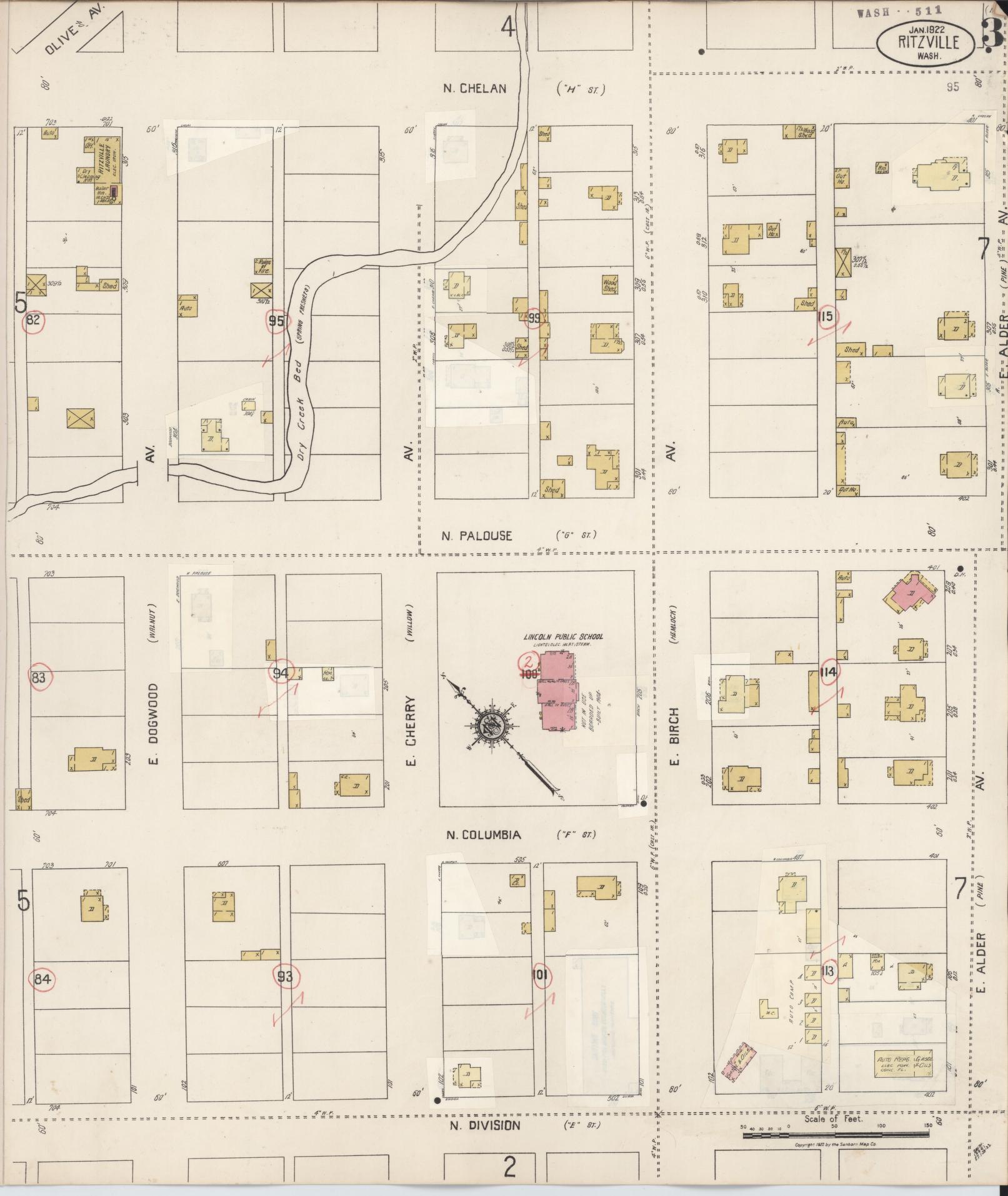 Sanborn Fire Insurance Map from Ritzville, Adams County, Washington (1939), Sheet #0003 - Complete Map Set gallery image, historic Sanborn map, vintage wall art, Washington Washington