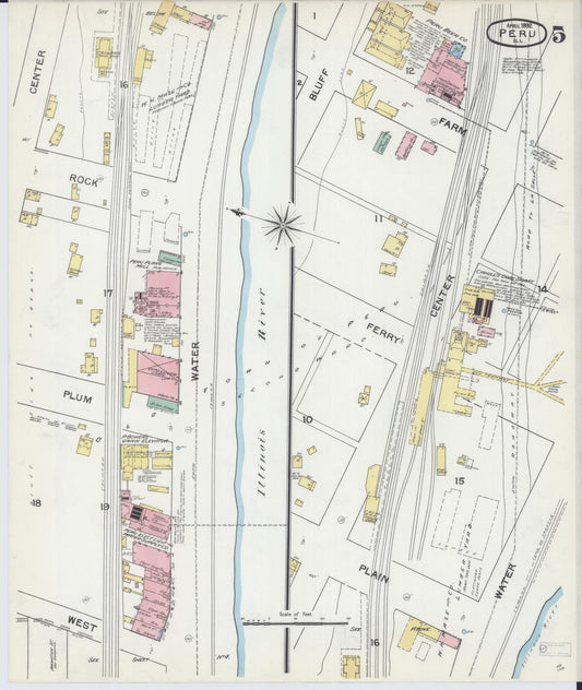 Sanborn Fire Insurance Map from Peru, La Salle County, Illinois (1892), Sheet #0005 - Historic Sanborn Fire Insurance Map Print, vintage old map wall art, antique decor, genealogy gift, Illinois Illinois map