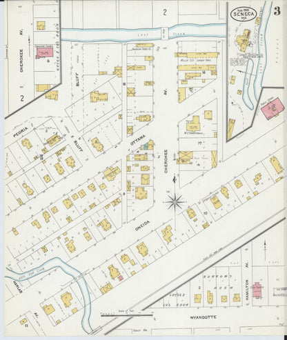 Sanborn Fire Insurance Map from Seneca, Newton County, Missouri (1905), Sheet #0003 - Complete Map Set gallery image, historic Sanborn map, vintage wall art, Missouri Missouri