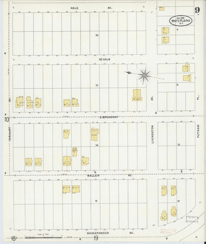 Sanborn Fire Insurance Map from White Plains, Westchester County, New York (1905), Sheet #0009 - Complete Map Set gallery image, historic Sanborn map, vintage wall art, New York New York