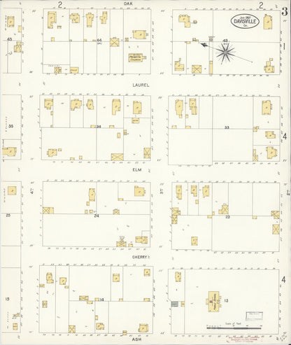 Sanborn Fire Insurance Map from Davis, Yolo County, California (1907), Sheet #0003 - Historic Sanborn Fire Insurance Map Print, vintage old map wall art, antique decor, genealogy gift, California California map
