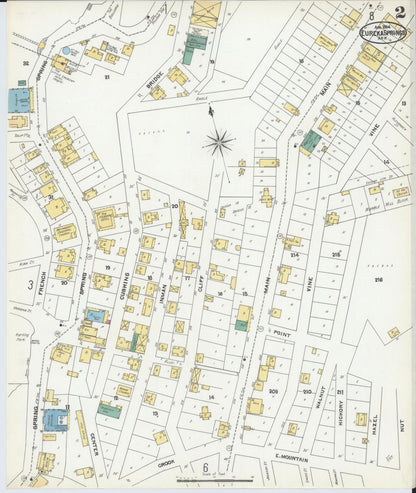 Sanborn Fire Insurance Map from Eureka Springs, Carroll County, Arkansas (1904), Sheet #0002 - Complete Map Set gallery image, historic Sanborn map, vintage wall art, Arkansas Arkansas